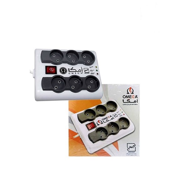 تصویر محافظ برق 6 خانه امگا OMEGA 1/5M مدل p6000