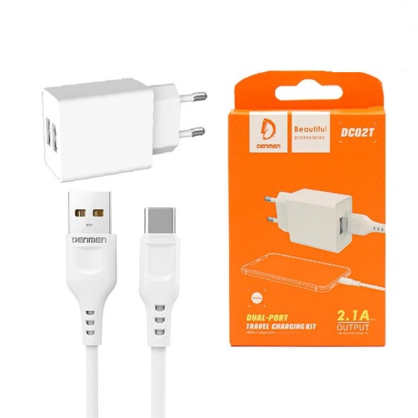 تصویر کلگي شارژ و کابل تايپ سي DENMEN-DM-DC02T