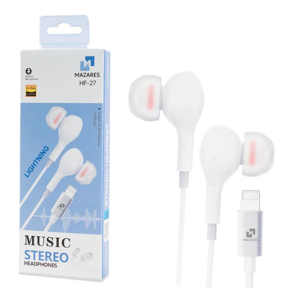 تصویر هندزفري سيم دار آیفونی مازارس MAZARES-HF-27